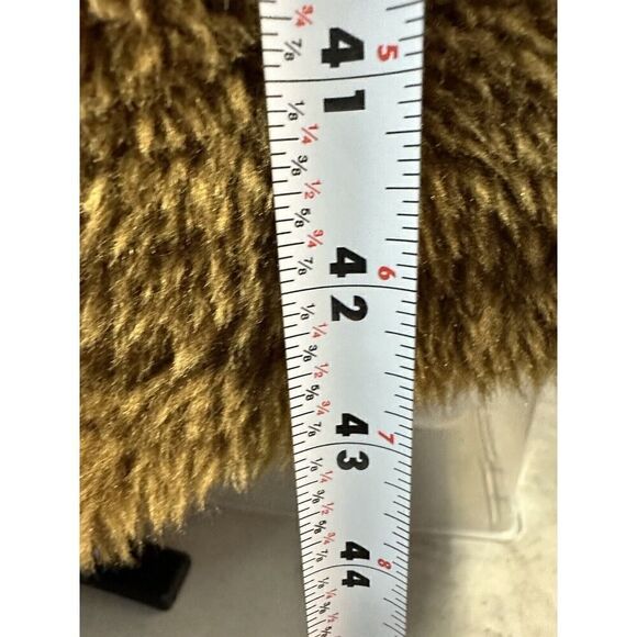 ZARA DIRTY YELLOW TEDDY LONG LINED COAT XS ( open front ) - Picture 8 of 12
